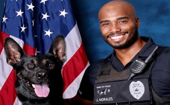 Officer J Morales and K-9 Ares