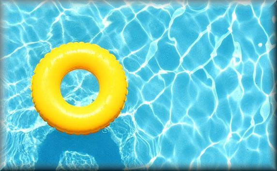 Yellow floatie in pool