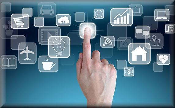 Finger clicking on an icon