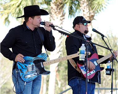 Singers at an outdoor concert
