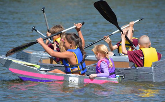 spotlight cardboard boat