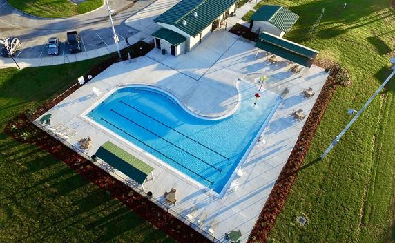 Aerial view of Janet J Smith Aquatic Facility